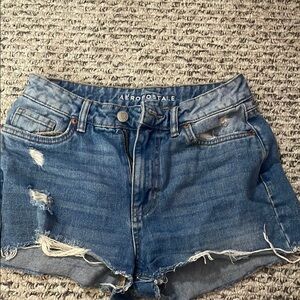 Aeropostale Blue Distressed Jean Shorts